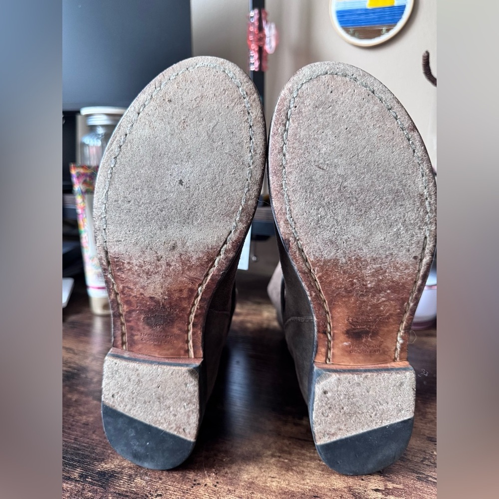 rag & bone brown Suede Moto Boots - Handmade Goodyear Welt - Sz 38 - Picture 4 of 11
